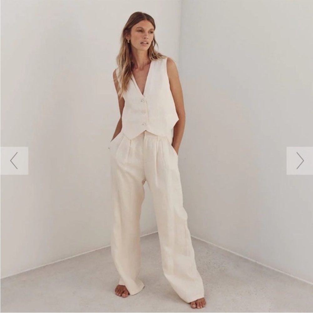 Dissh Linen Banks Vest & Norah Pants Butter